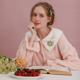 Nouveau Pyjama Femme à Jupe Longue en Molleton d'hiver