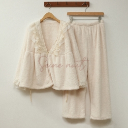 Pyjama Femme Coton Beige Doux